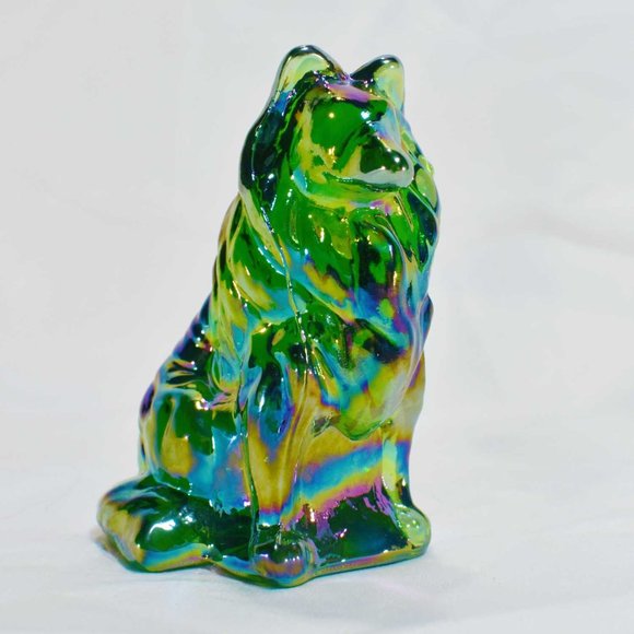 Mosser Glass Collie dog Hunter green carnival - Picture 1 of 3